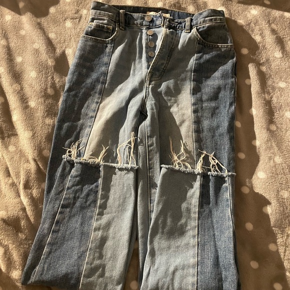 PACSUN: two panel high waisted straight leg jeans - Picture 5 of 7
